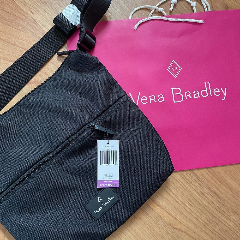 Vera Bradley Rare BLACK Water Repellent ECO Crossbody & Floral Phone Wallet